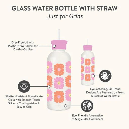 Just For Grins Glass Bottle w/ Straw image 3