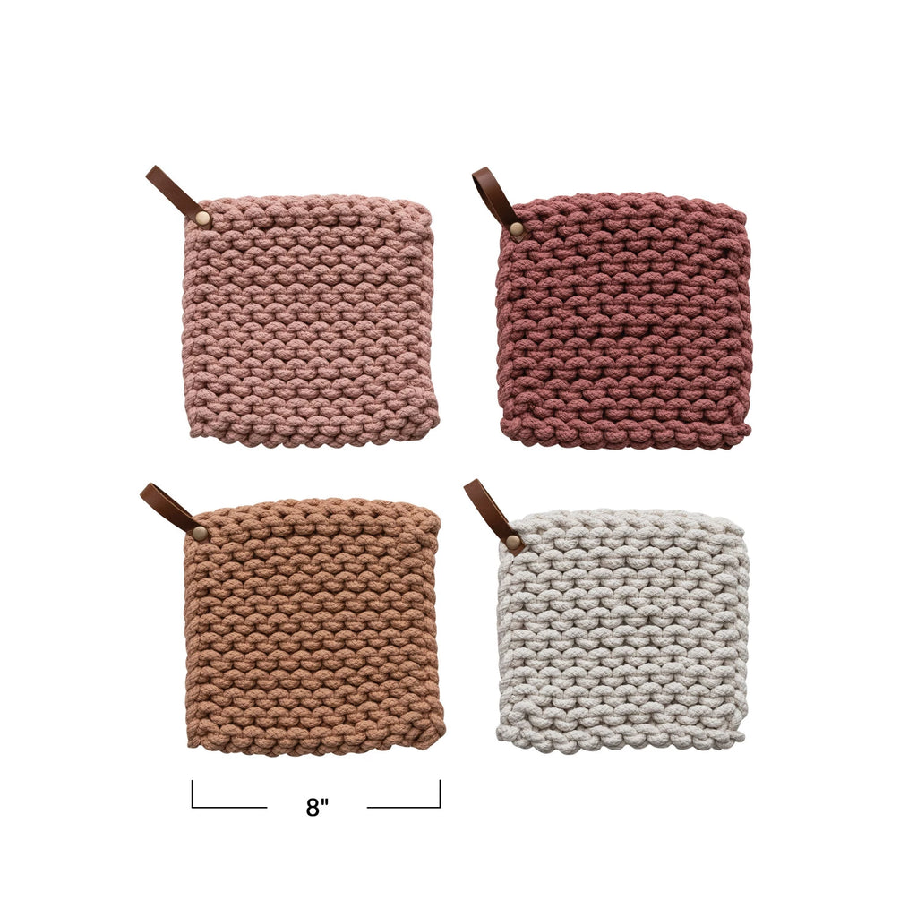 Crocheted Pot Holder w/ Leather Loop image 7