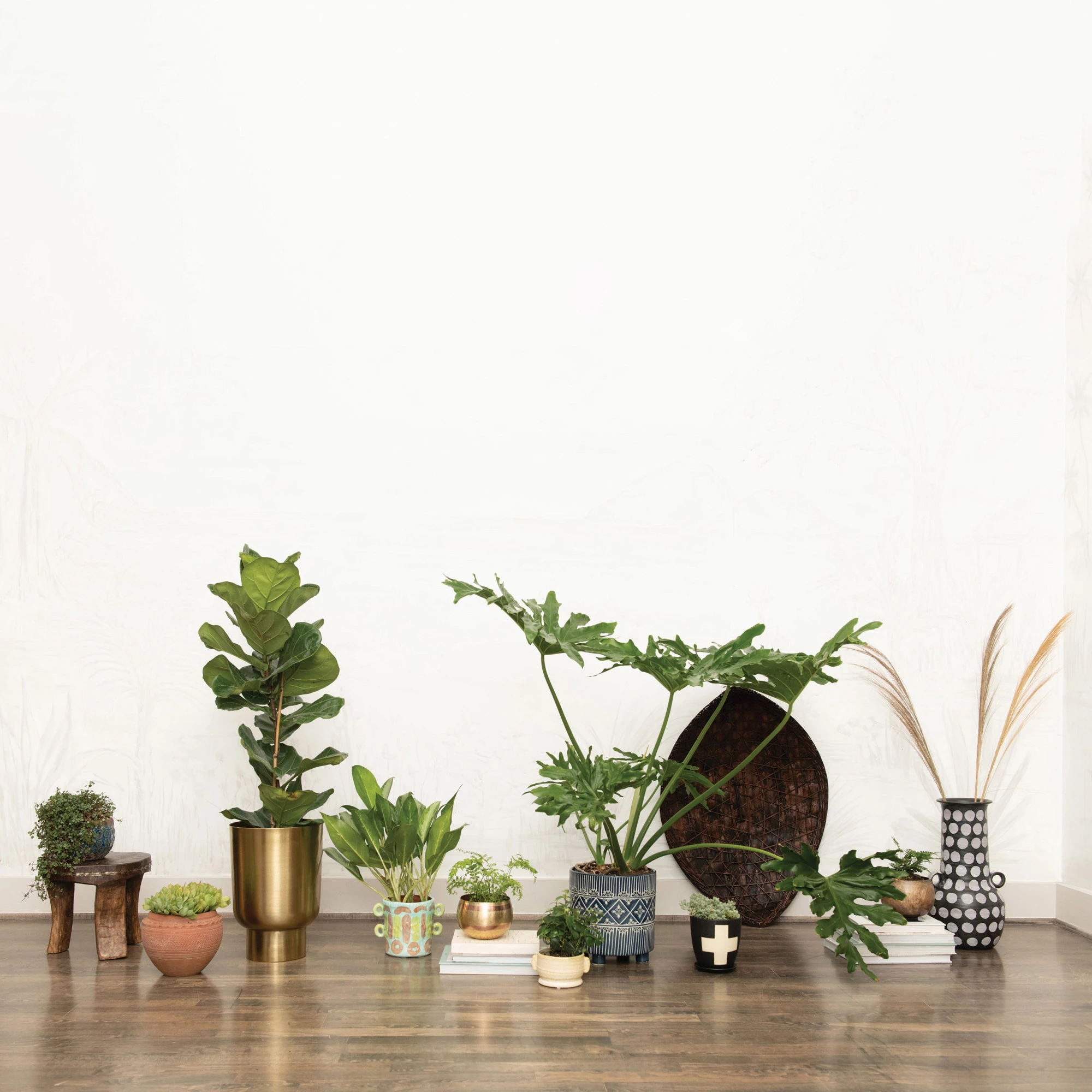 Stoneware Footed Planter with Splatter Design image 2