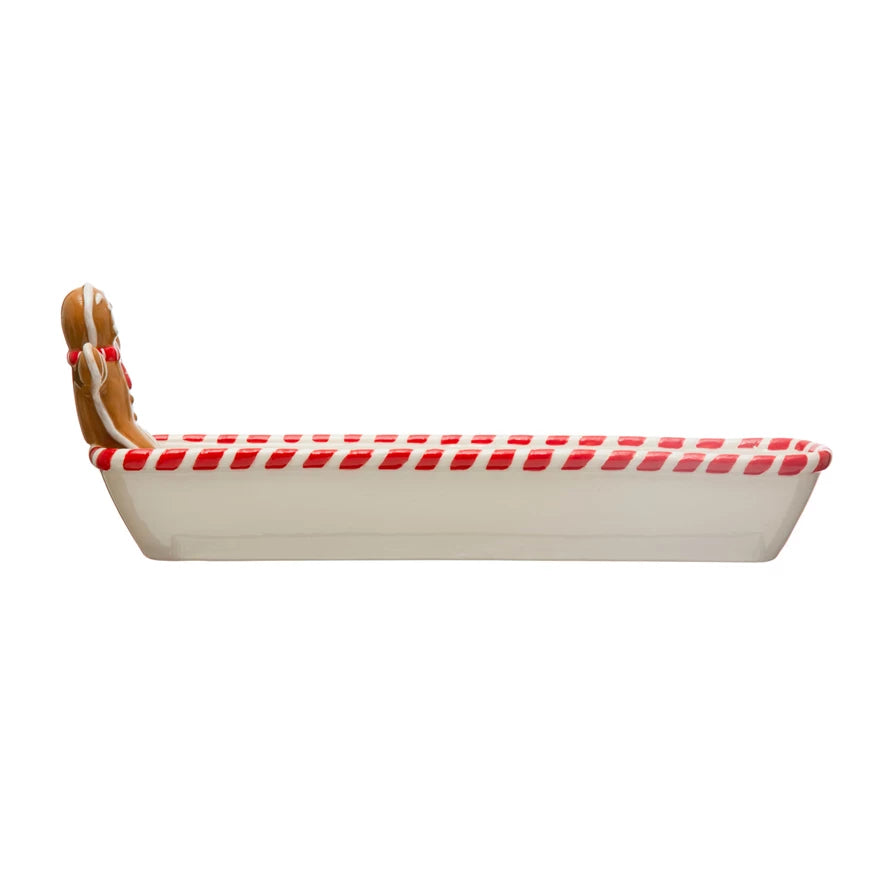 Cracker Dish w/ Candy Cane Edge & Gingerbread Man image 2