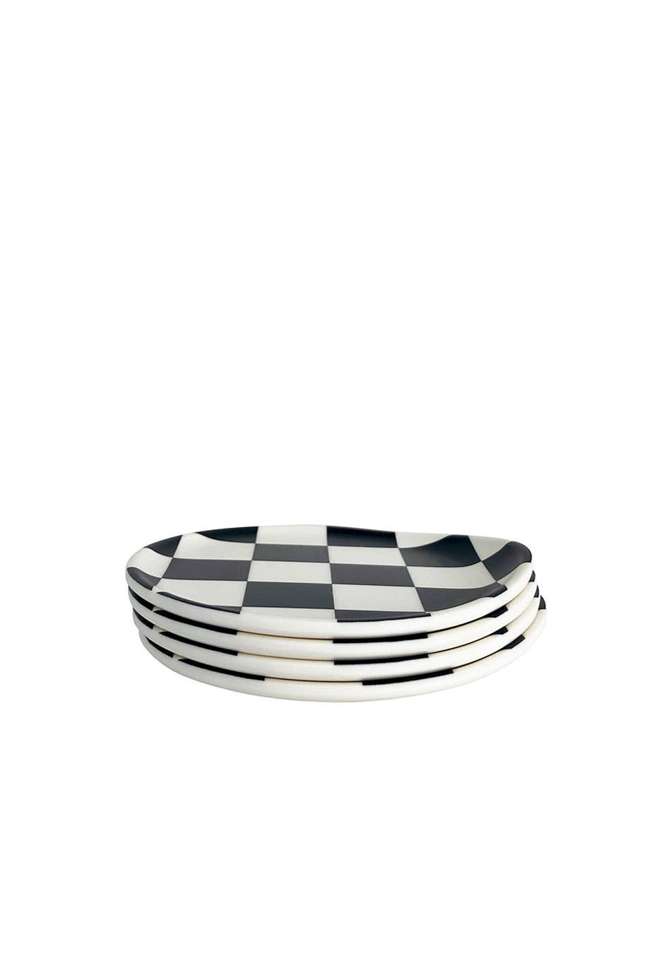 Bamboo Black Check Coaster - Set of 4
