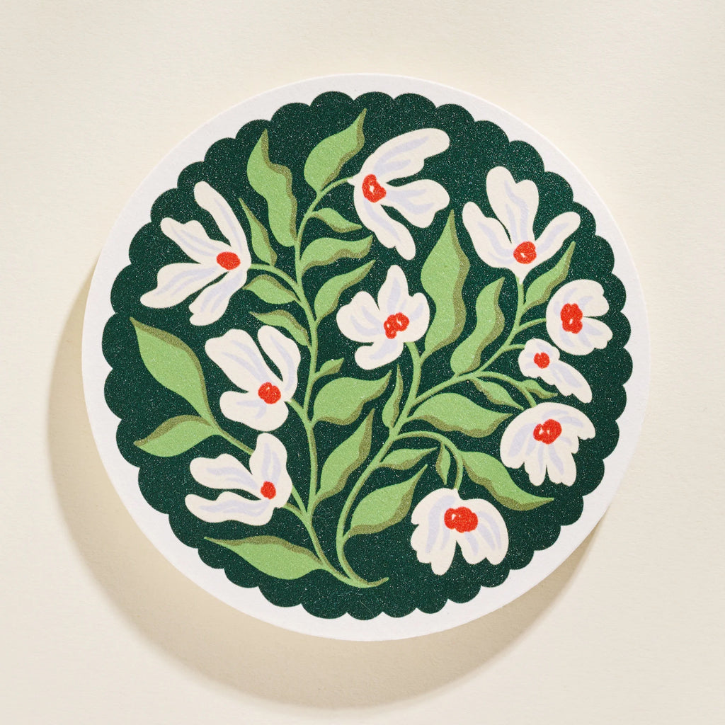 Green and Lavender Floral Coasters image 1