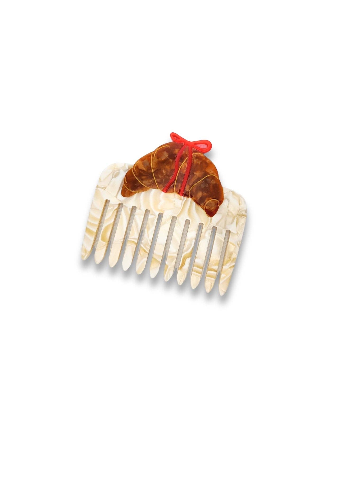 Croissant Bow Pocket Hair Comb
