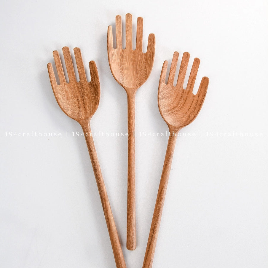 Hand Shaped Wooden Salad Spoon image 3