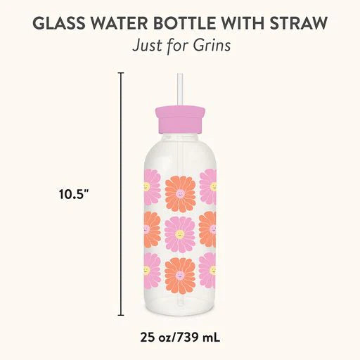 Just For Grins Glass Bottle w/ Straw image 2