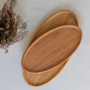 Hilda Oval Wood Serving Platter image 0