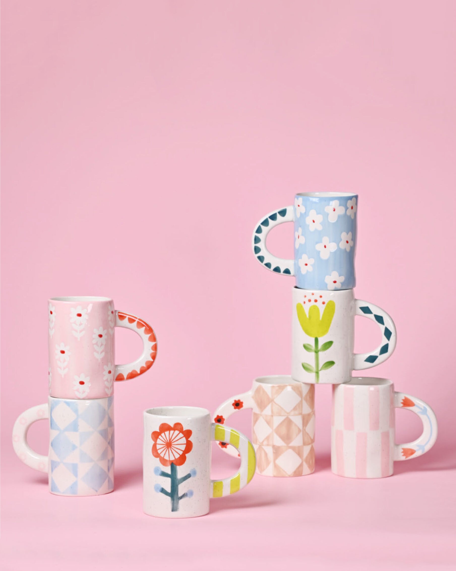 Pink Flower Ceramic Mug image 2