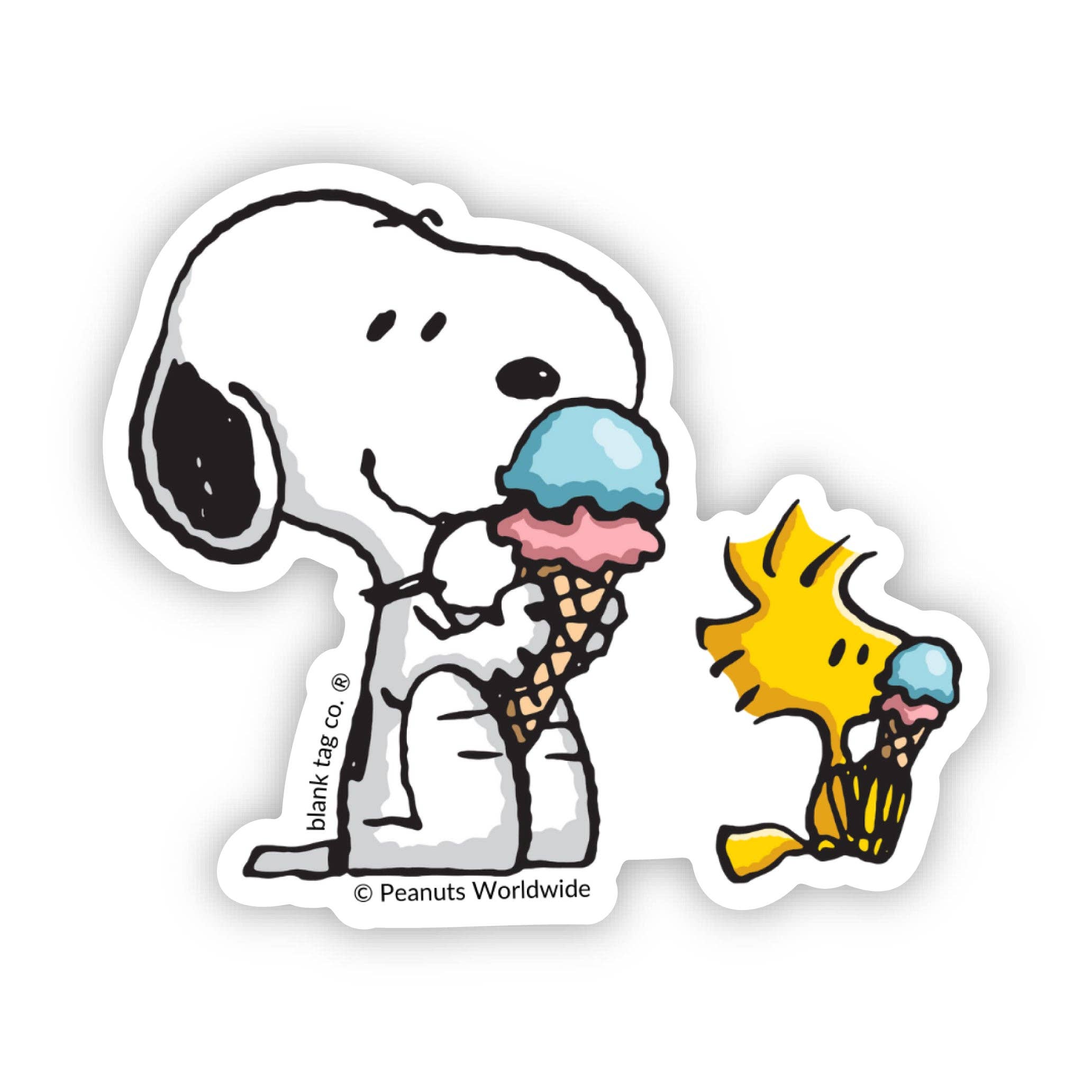 Peanuts® Waterproof Sticker - Snoopy & Woodstock Ice Cream