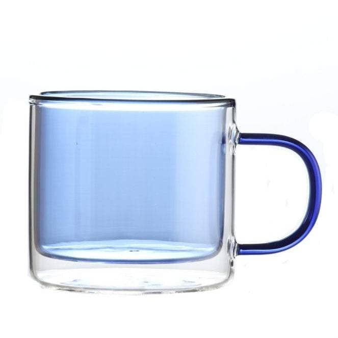 Colored Double Wall Glass Mug image 1