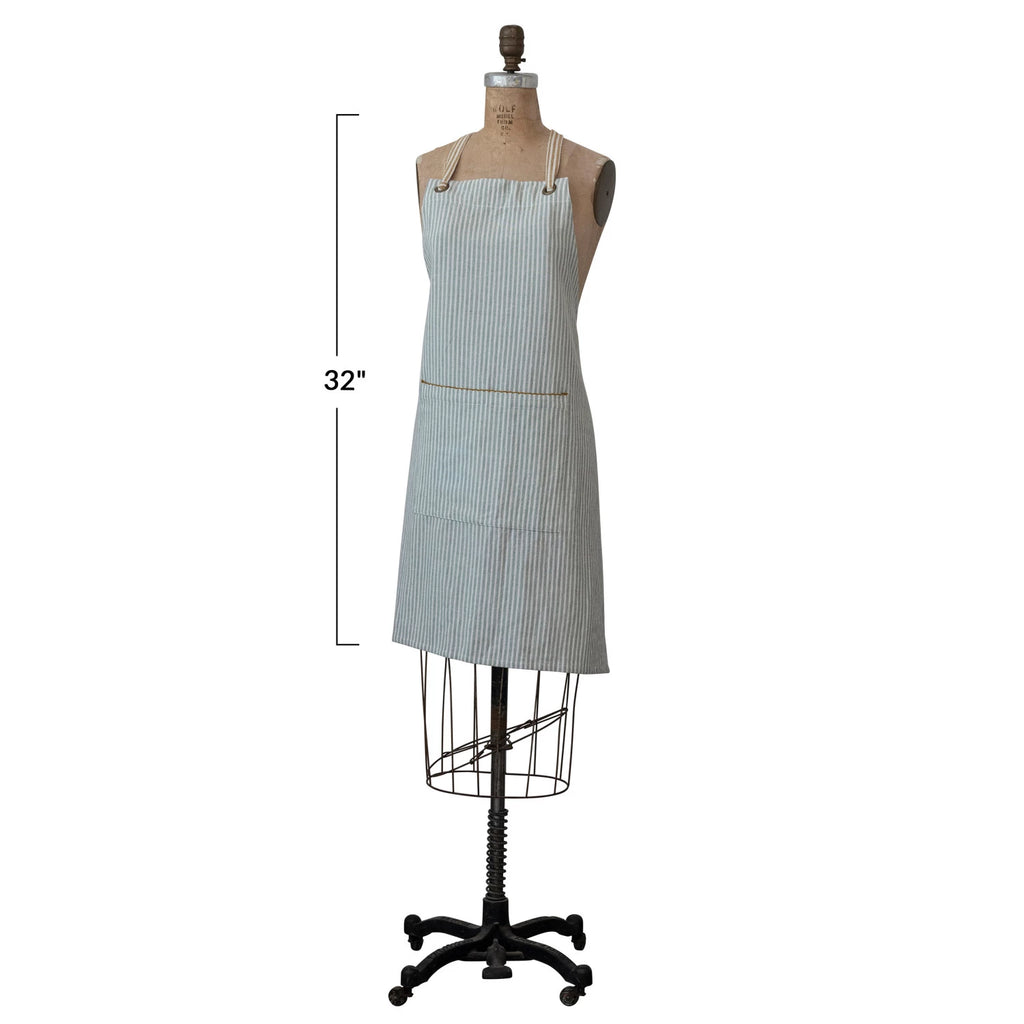 Woven Cotton Apron w/ Stripes & Pocket image 4
