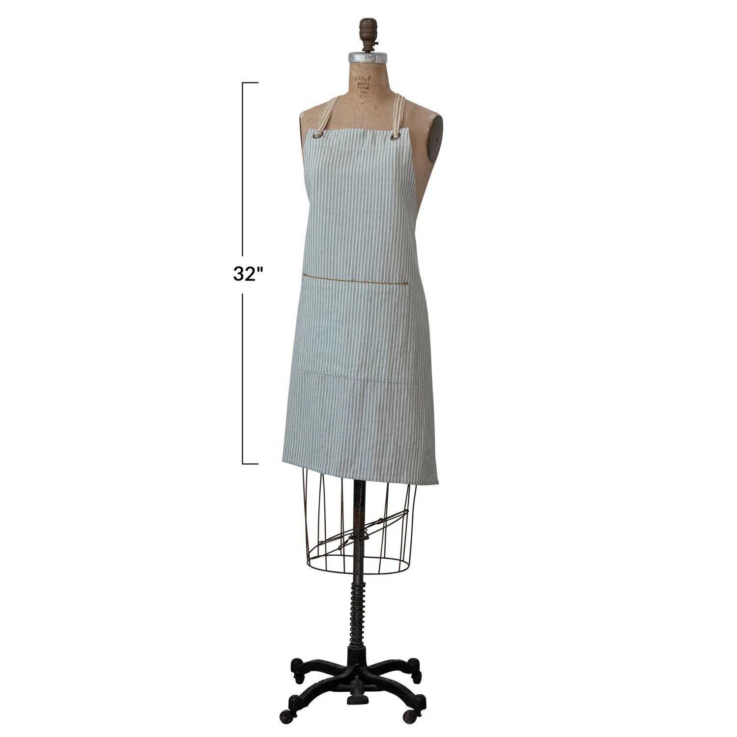 Woven Cotton Apron w/ Stripes & Pocket image 4