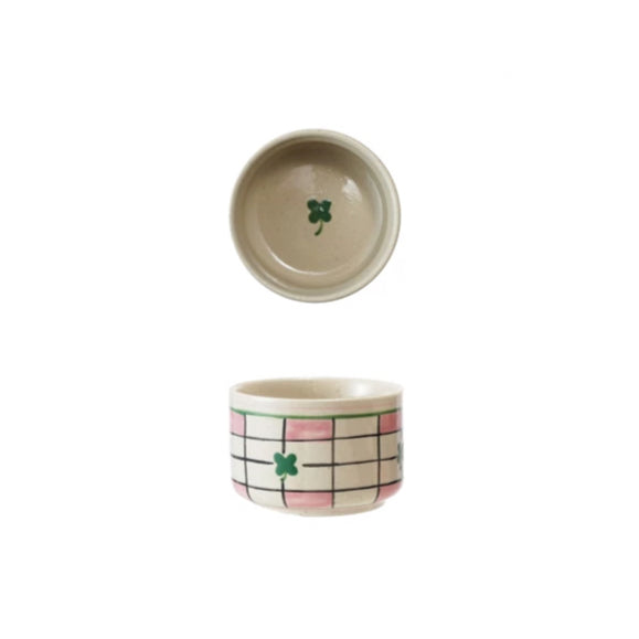 Hand-Painted Stoneware Bowl with Pattern image 1