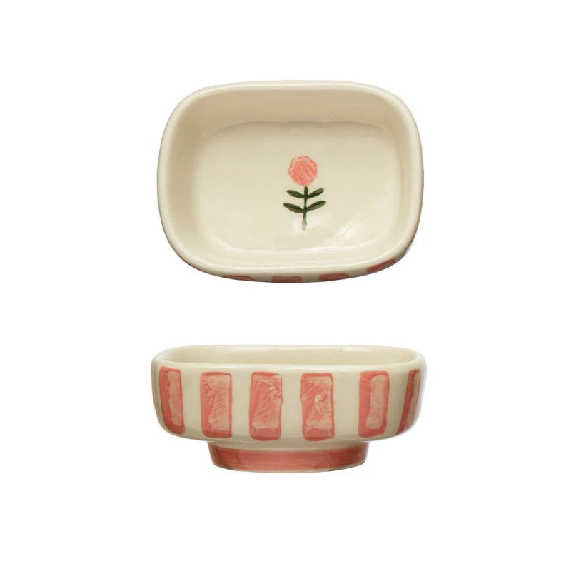 Hand Painted Dish w/ Flower image 1