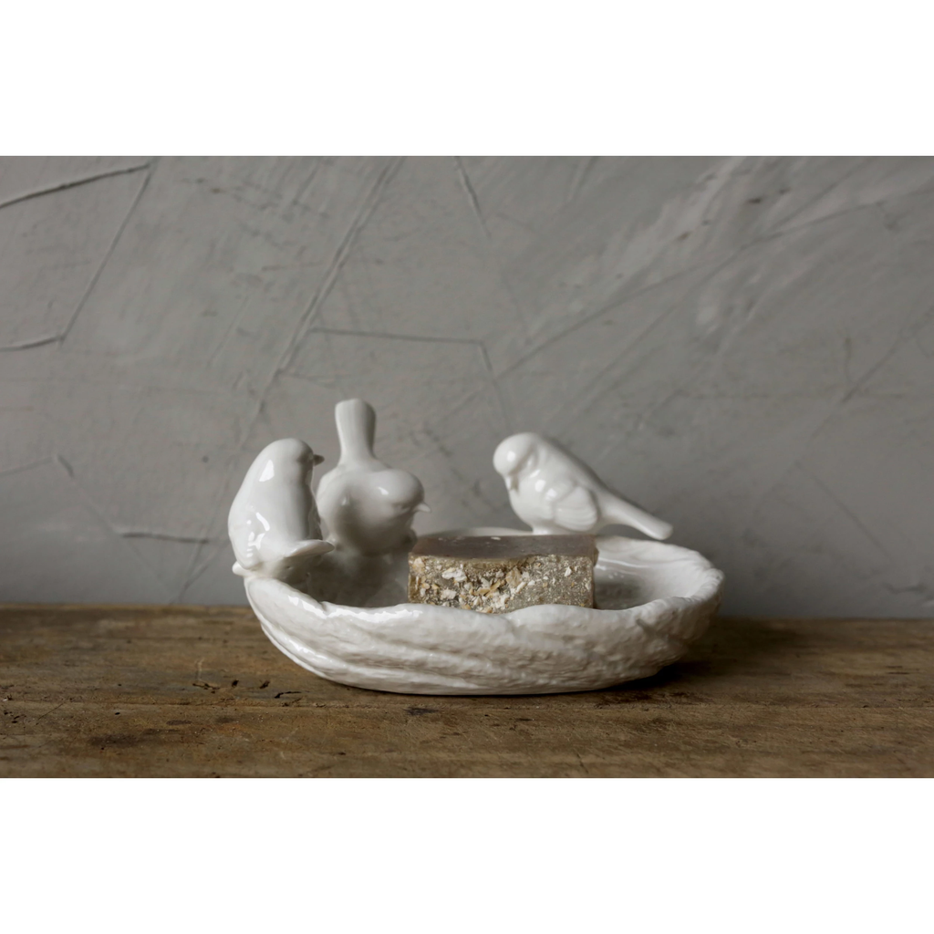 Ceramic Leaf Dish with Birds image 1