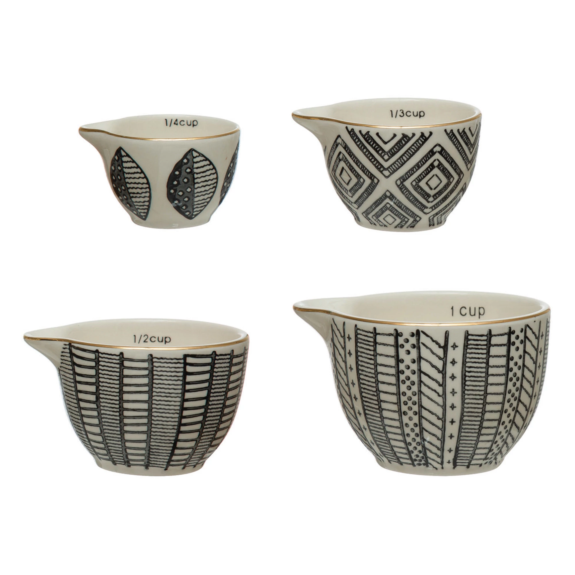 Stoneware Measuring Cups with Pattern image 2