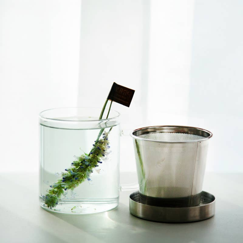 Glass Tea Mug with Stainless Steel Infuser image 3