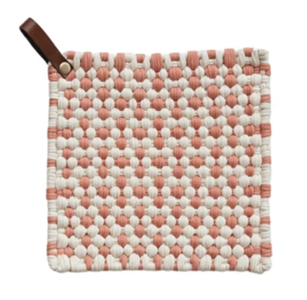 Crocheted Pot Holder with Leather Loop image 3
