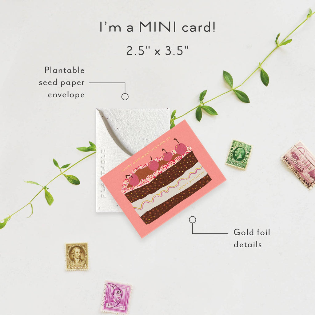 Slice of Cake Sprout - Birthday Mini Greet 2.5 x 3.5