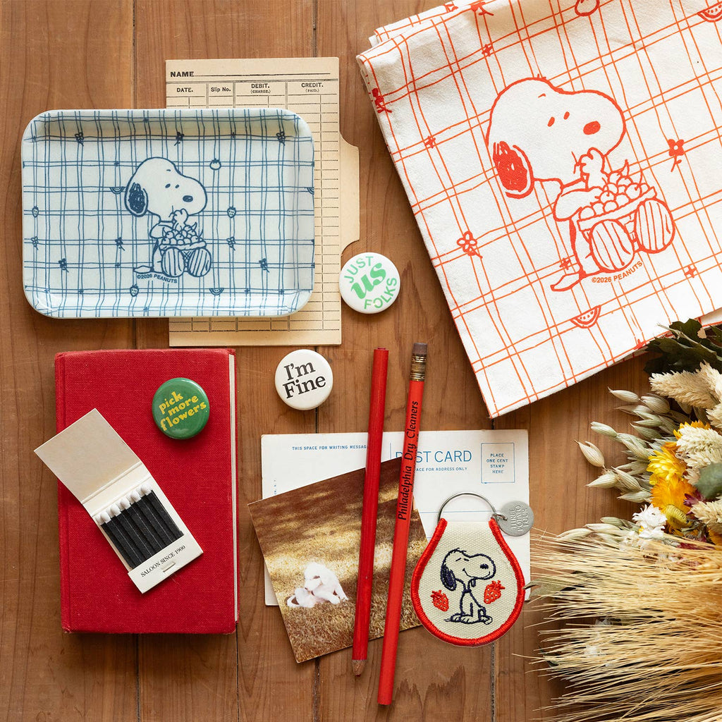Snoopy Cherry Basket Tea Towel - Red