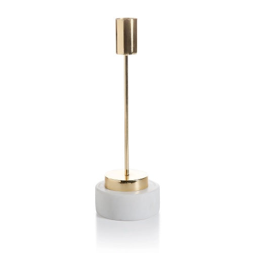 Celine Brass & Marble Taper Holder image 0