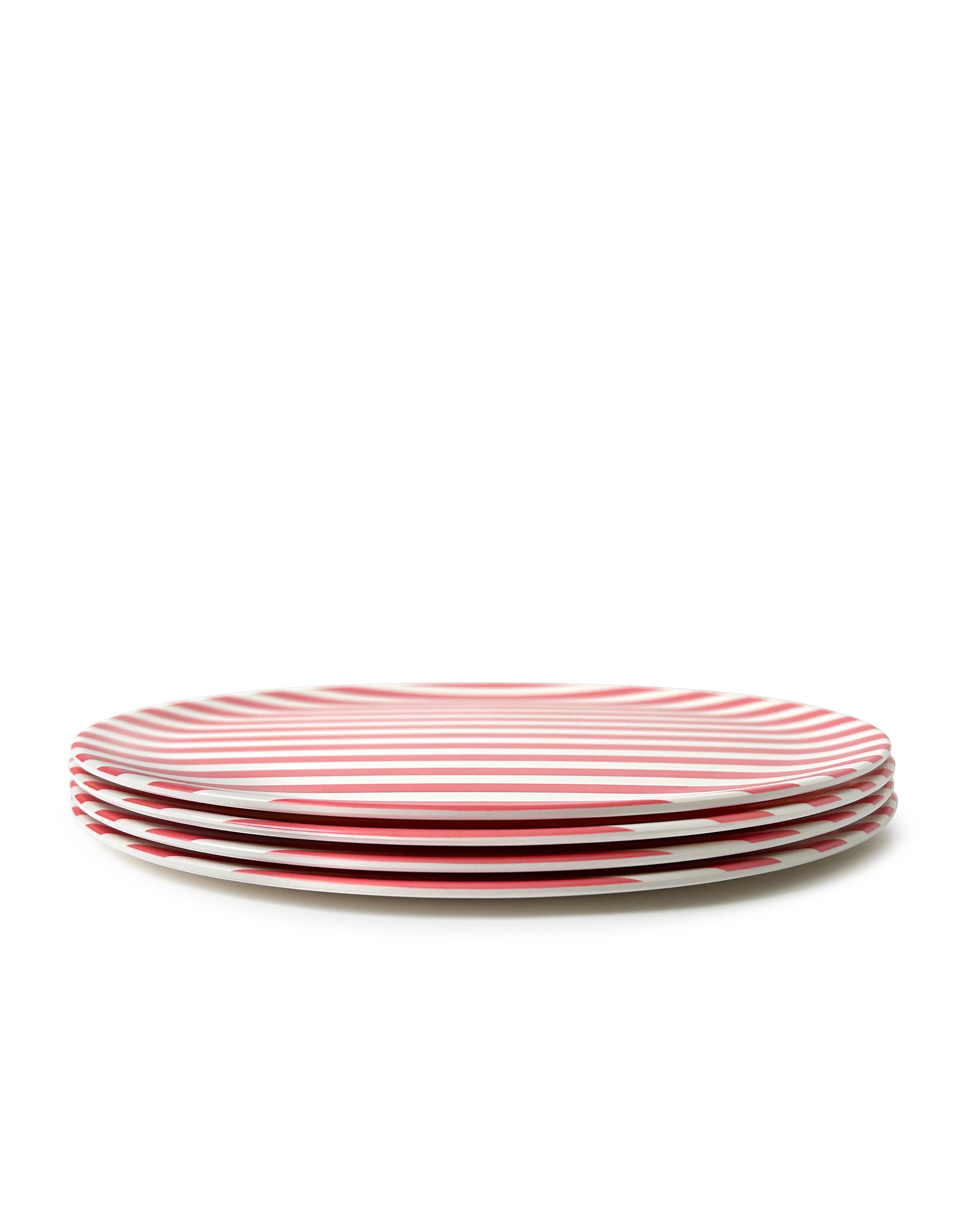 Red Stripe Dinner Plate