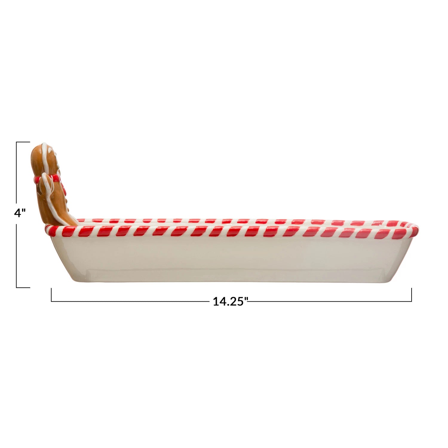 Cracker Dish w/ Candy Cane Edge & Gingerbread Man image 3
