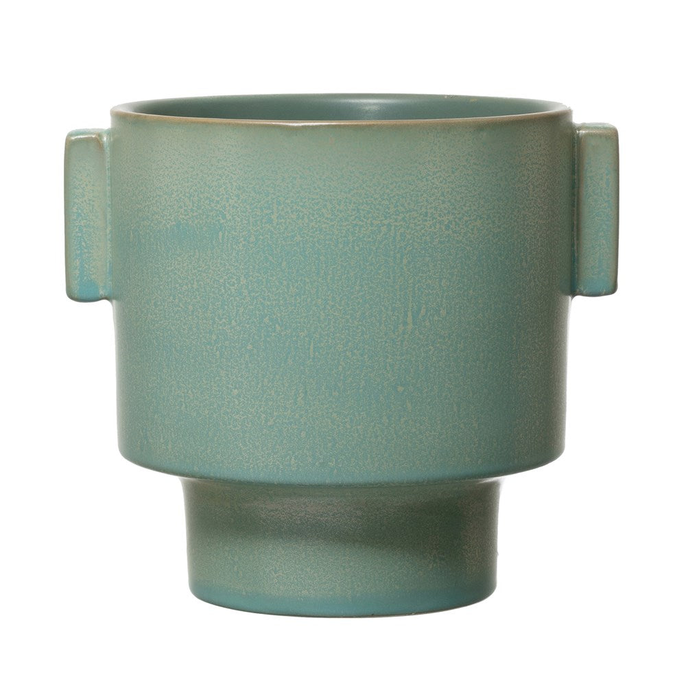 Stoneware Planter Reactive Glaze Aqua image 0