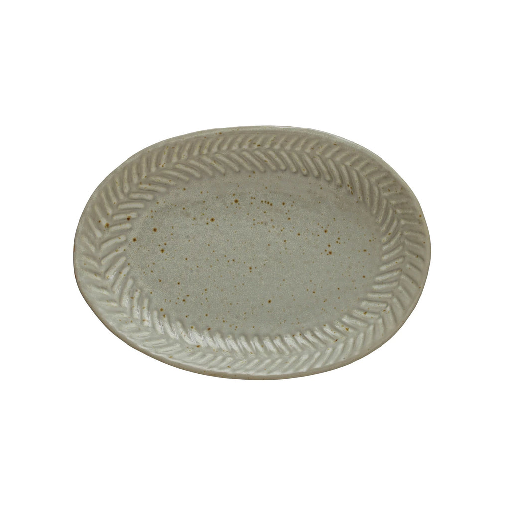 Debossed Stoneware Plate image 0