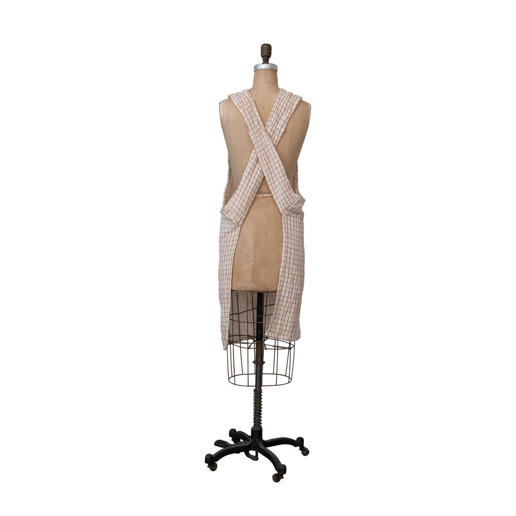 Cotton Printed Apron w/ Grid image 2