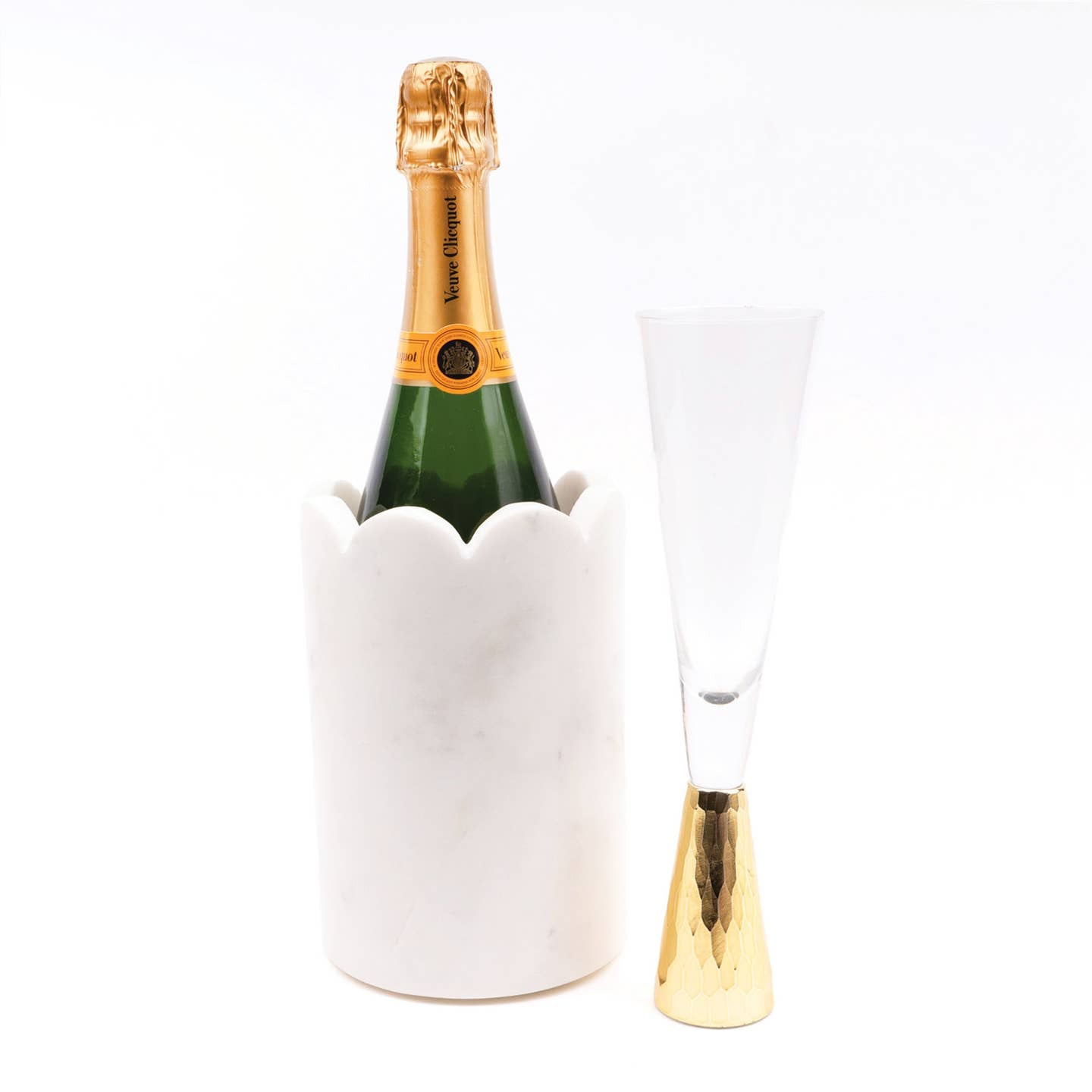 White Marble Scalloped Wine Chiller image 3