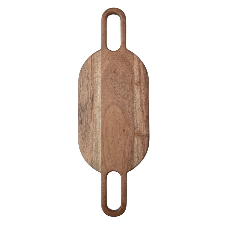Acacia Wood Cheese Board w/ Handles image 0
