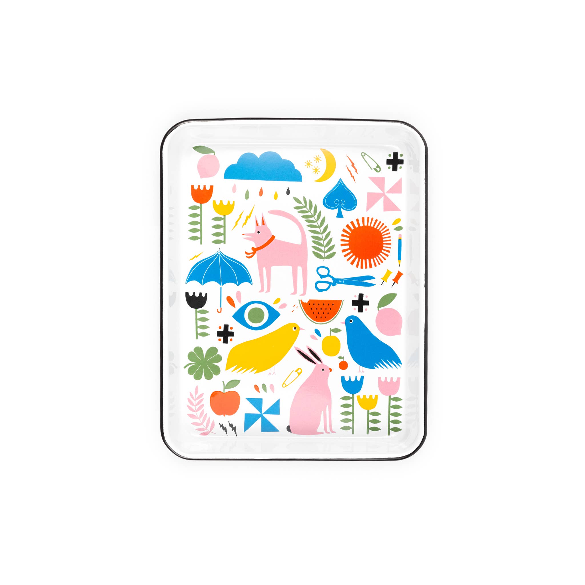 Lisa Congdon x CCH Pink Dog Small Rectangle Tray