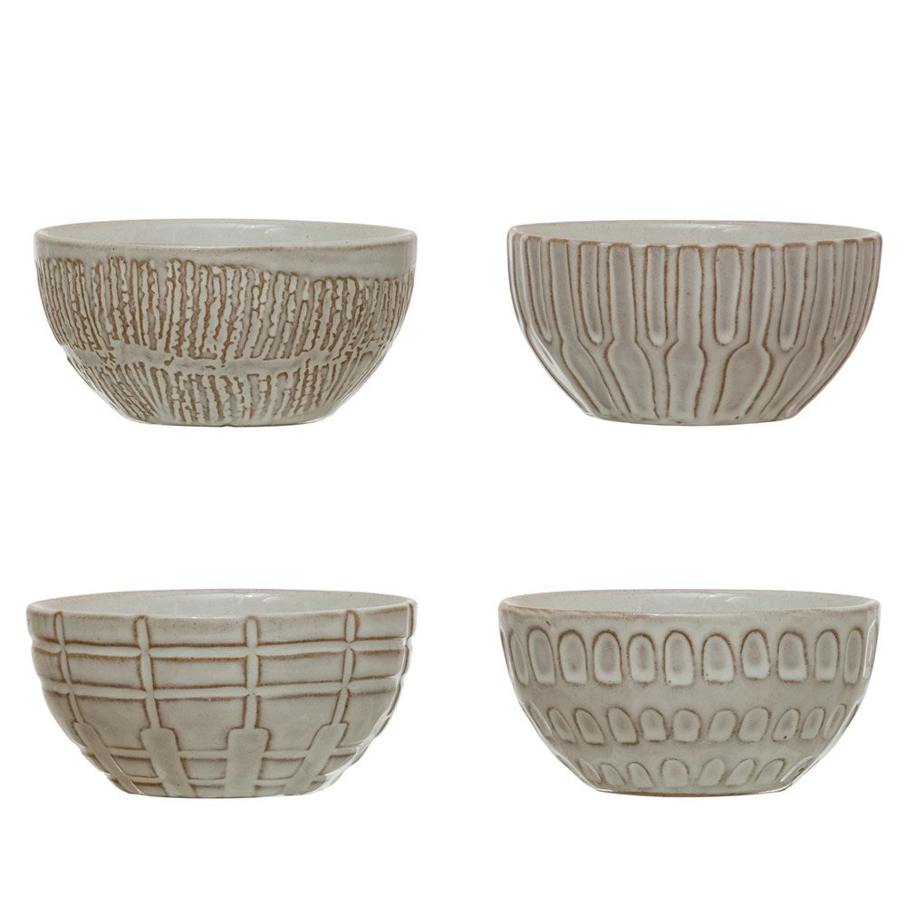 Debossed Stoneware Bowl Set image 0