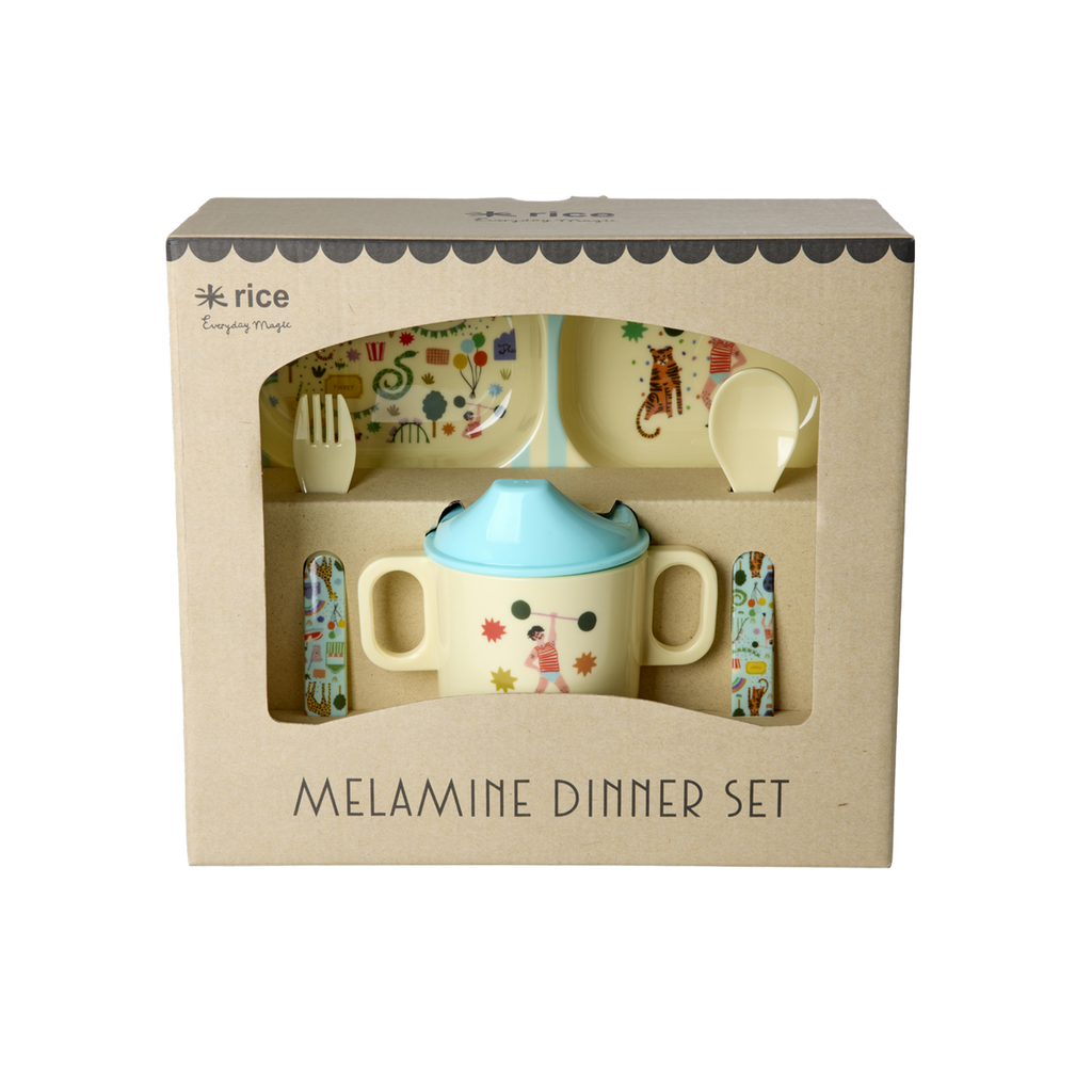 Melamine Baby Dinner 4 pcs Set - Blue