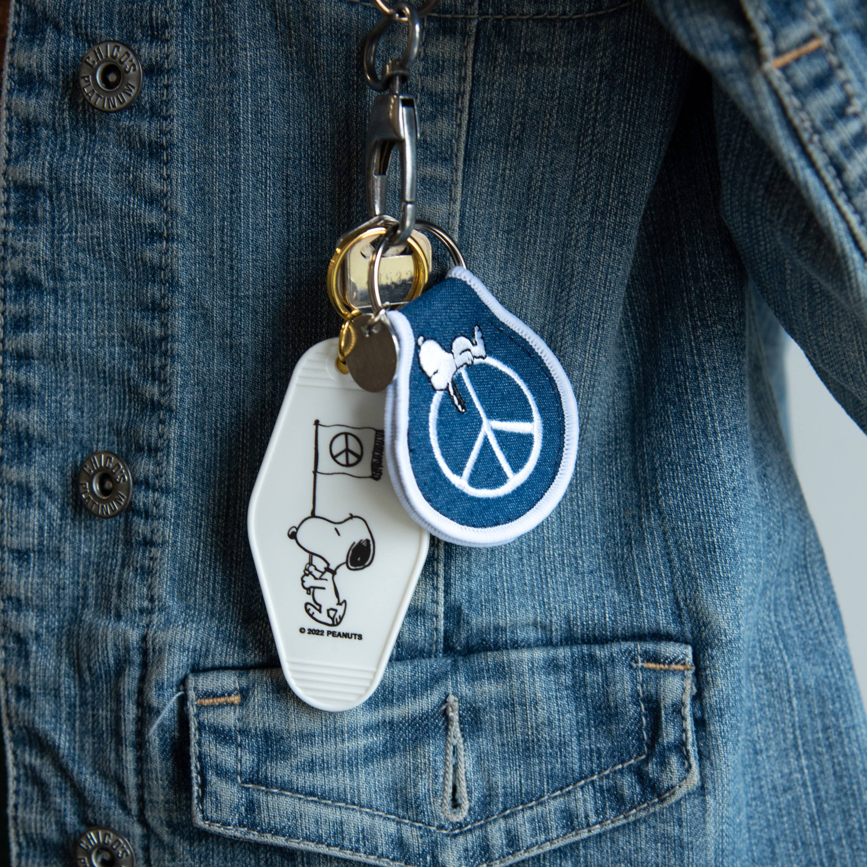 Snoopy Peace Patch Keychain