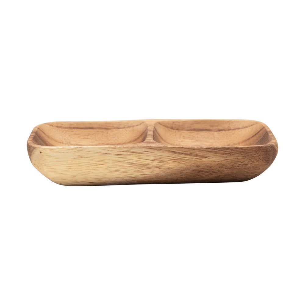 Acacia Wood Tray with 2 Sections image 3
