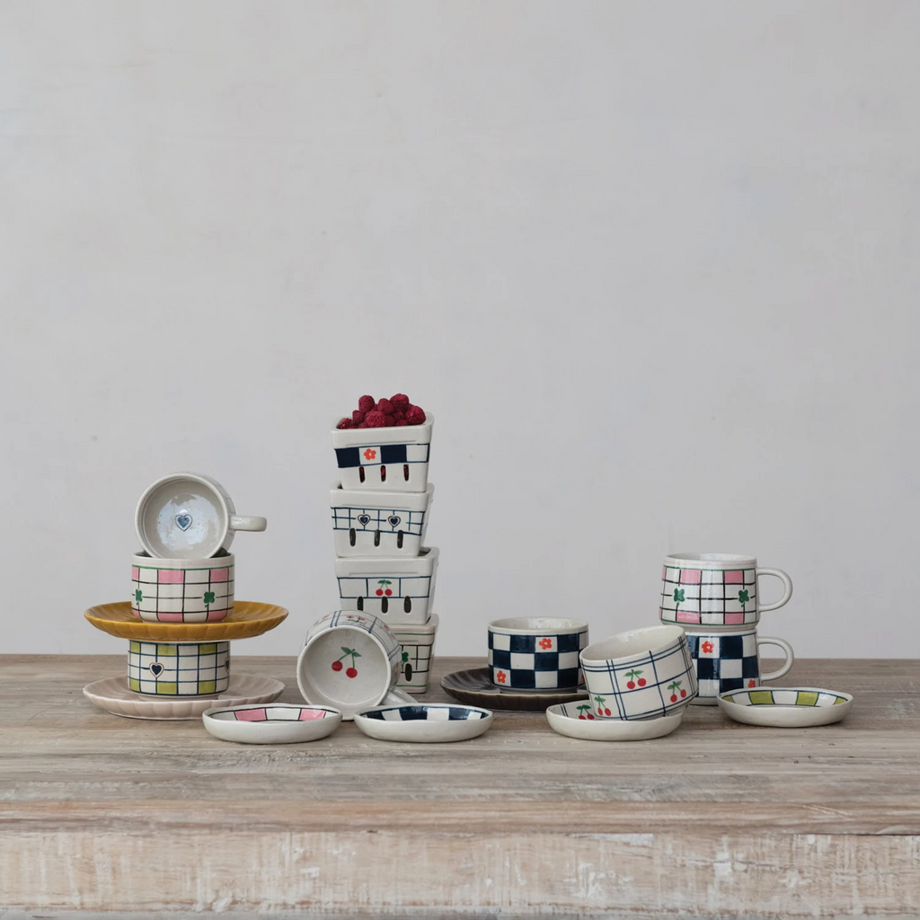 Hand-Painted Stoneware Mug with Pattern image 5