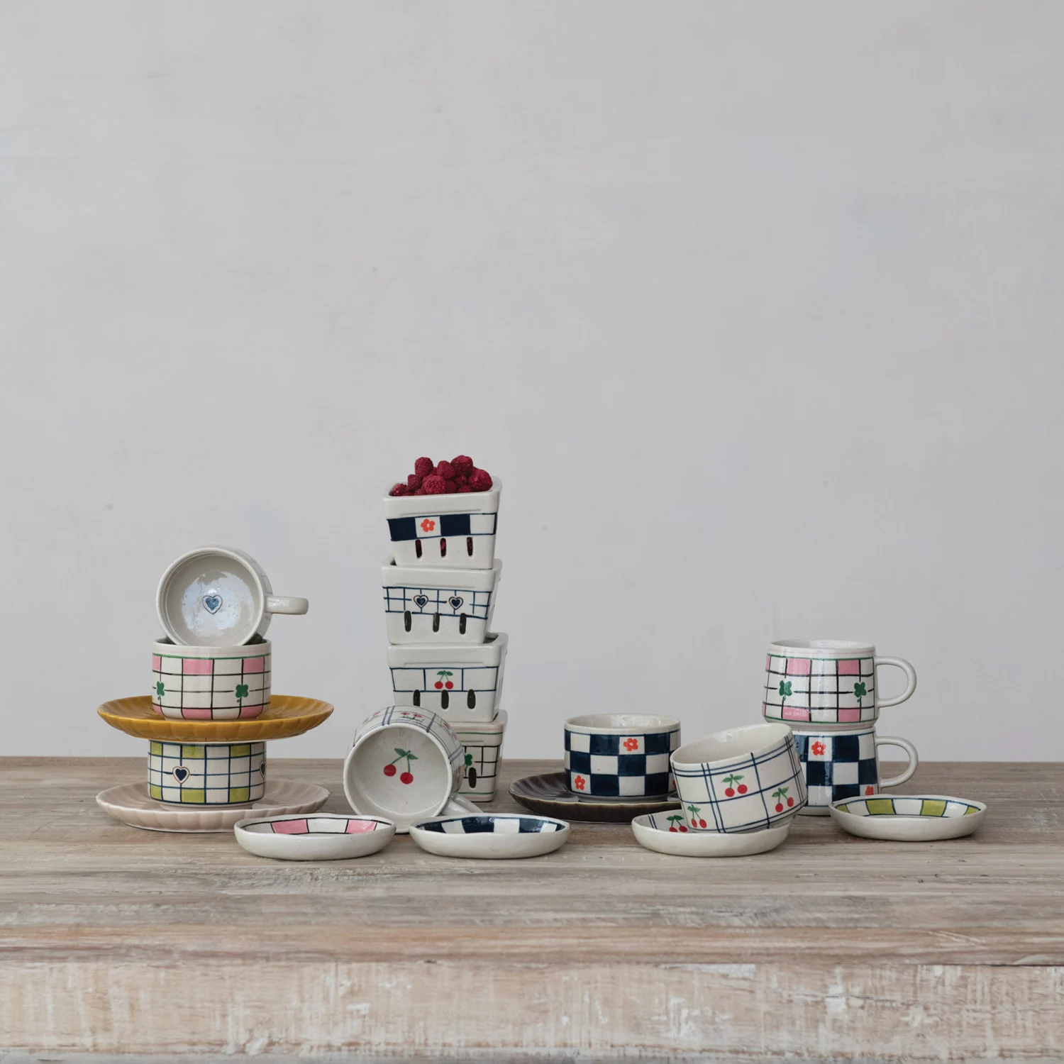Hand-Painted Stoneware Mug with Pattern image 5