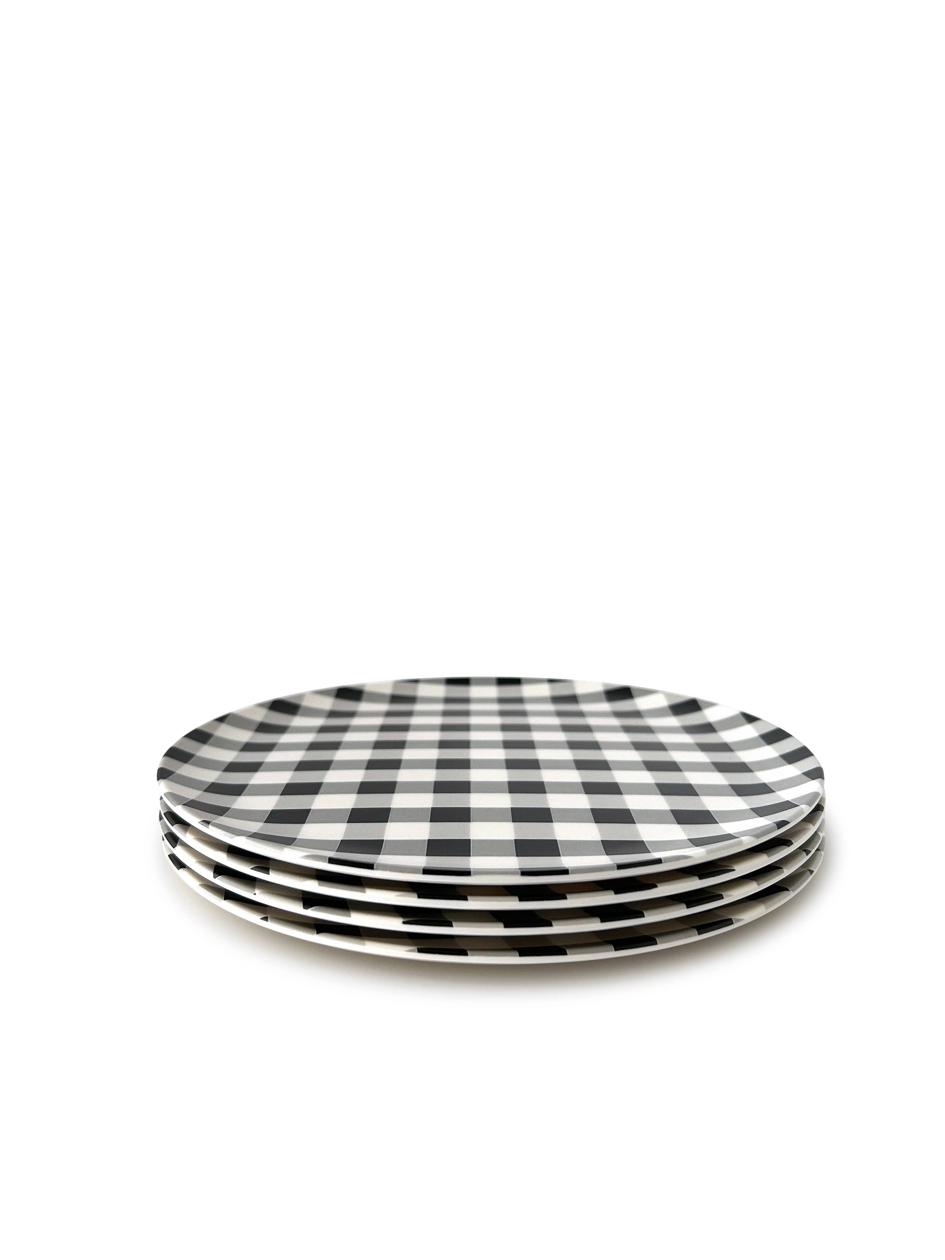 Gingham Black Side Plate