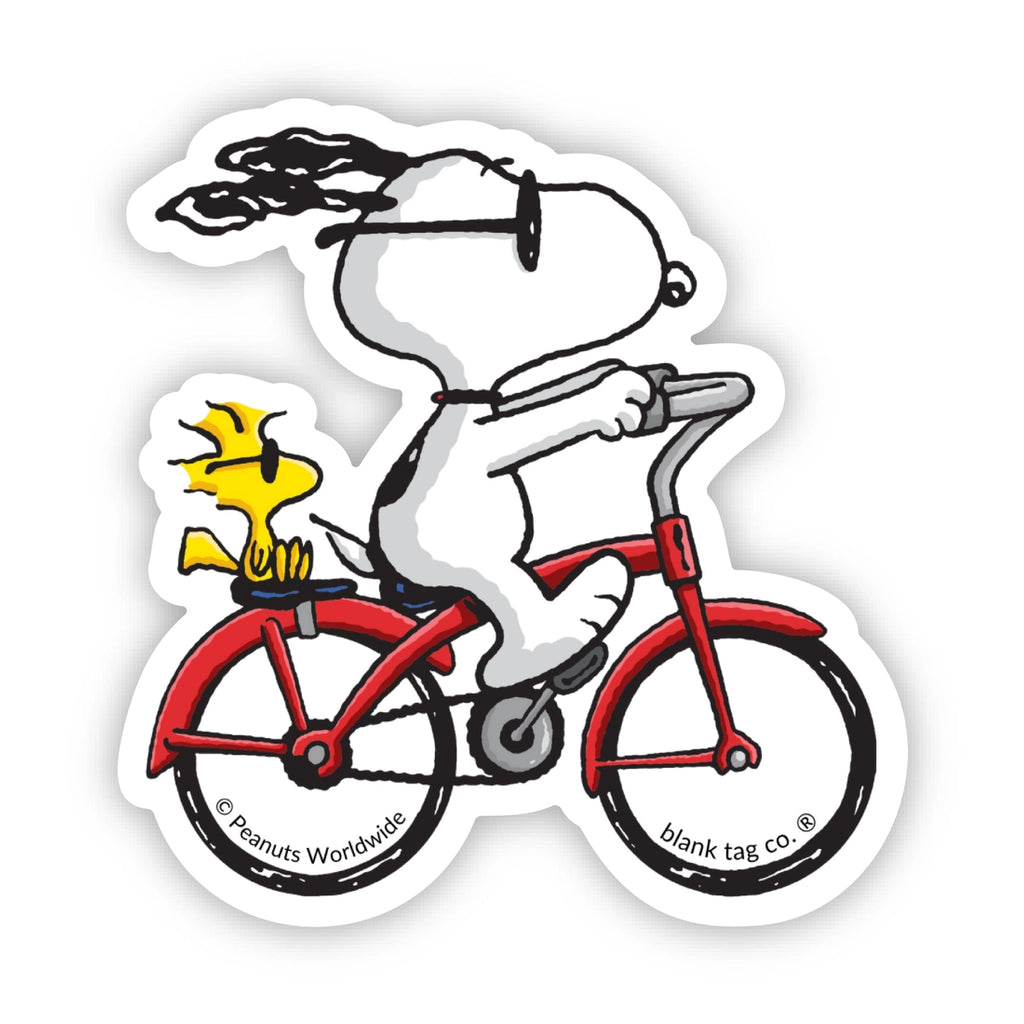 Peanuts® Waterproof Sticker - Snoopy Riding Bicycle
