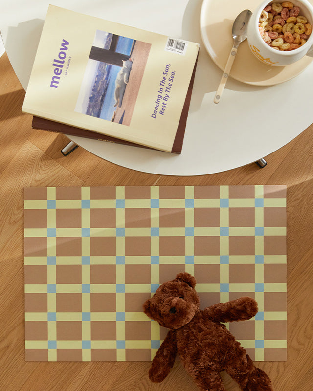 Diatomaceous Earth Bath Mat - Teddy Check